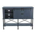 thumbnail image 2 of Pemberly Row 52" Wood Bar Cabinet w/ Sliding Barn Door - Navy Blue, 2 of 15