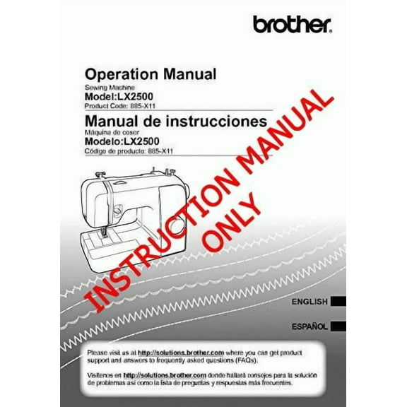 Brother LX2500 Sewing Machine Owners Instruction Manual (Paperback)