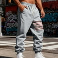 thumbnail image 6 of FRSASU Mens Fleece Lined Sweatpants Warm Winter Athletic Jogger Pants with Pockets Drawstring Outdoor Striped Vintage Tapered Trousers Gray, 6 of 9