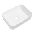 thumbnail image 1 of Kichae Fregadero rectangular de 19 x 14 pulgadas para baño, porcelana, cerámica, color blanco, lavabo sobre el mostrador, moderno fregadero para gabinete, lavabo, hotel, lavabo artístico, lavabo para, 1 of 9