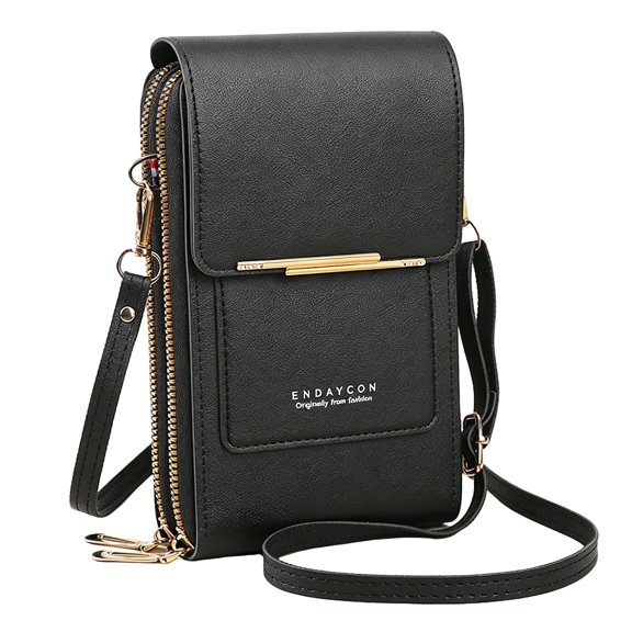 Multi-Purpose Crossbody Phone Bag Touch Screen Window Wallet Purse with Adjustable Strap Card Slots Cash Pocket Lightweight Shoulder Bag for Women