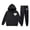 Black, variant on Toddler Outfits for Girls Solid Print Hooded Long Sleeve Thermal Hoodie And Cuffed Trousers 2 Piece Casual Wear Girls' Clothing Sets 2 Years-3 Years