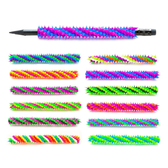 Frogsac 12 Pieces Spiral Spiky Silicone Pencil Jackets - Great Party Favors