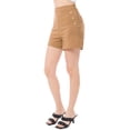 thumbnail image 3 of Made by Olivia Women's Casual Classic High Waist Fake Button Shorts Pant with Side Zipper, 3 of 6