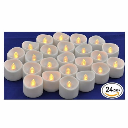Flameless Led Tea Light Candles Realistic Flickering Amber Yellow Flameless Led Tea Light Candles Realistic Flickering Amber Yellow Battery Powered Bulb Tealight Perfect