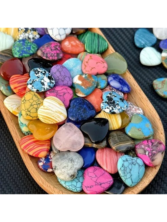 10/20/30PCS Heart Shape LOVE 20MM Natural Crystal Amethyst Agate Mineral Healing Stone Gravel Specimen Home Decoration 2025