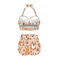 thumbnail image 4 of Yuyamidu Corgi Dog Paw Halter Neck Swimsuits for Women 2 Piece Neck-Tied Bikini Set Softness Crop Tops+High Waisted Briefs Size M Cute Bathing Suit for Summer Beach Party, 4 of 6