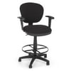 OFM Lite Use Model 150-AA-DK Computer Swivel Task Chair with Arms and Drafting Kit, Fabric, Black