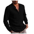 thumbnail image 1 of XDZJLR Mens T Shirts Fashion Casual Comfortable Solid Color Button Long Sleeve Tops, 1 of 7