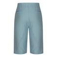 thumbnail image 4 of USNSM Men's Cotton Linen Cropped Pants Drawstring Sweatpants 3/4 Trouser Casual Beach Capri Pant Solid Knee Length Shorts Gray L, 4 of 5