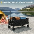 thumbnail image 3 of EDTara Chariot de Plage Pliable Robuste, Chariot Utilitaire Extra Long avec Roues Tout-Terrain, Capacité de 350 Lb, Chariot Pliable avec Porte-Gobelets et Poignée Télescopique, 3 of 9