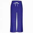 thumbnail image 5 of NOLDARES Girls Sweatpants Front Seam Drawstring High Waist Wide Leg Sweat Pants Baggy Causal Kids High Waisted(Navy,10-12 Y), 5 of 5