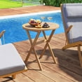 thumbnail image 2 of Costway Outdoor Side Table with Slatted Tabletop & X-Shaped Structure Coffee Table, 2 of 10