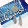thumbnail image 4 of Dhrs 3 uds collar con colgante largo Compatible con mujeres círculo nudo borla collar suéter cadena declaración collar conjunto kaili Sencillez, 4 of 4