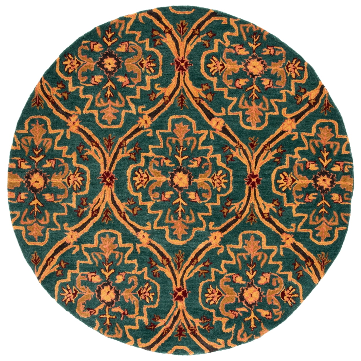 SAFAVIEH Heritage Tana Floral Area Rug, Green/Orange, 3' x 5'