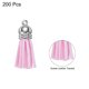 thumbnail image 3 of Uxcell 200 Pcs Borlas de llavero, Borlas de cuero al por mayor para manualidades, Pendientes de borlas de colores, Rosa, 3 of 5