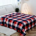 thumbnail image 6 of Buffalo Plaid Flannel Fleece Throw Blanket 60 x 80 Inches, Soft Lightweight Cozy All Season Red/Blue Checkered Blanket for Bed, Couch, Car, 6 of 6