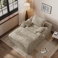 thumbnail image 2 of Leumius Oversized Chaise Lounge Chair Indoor,Corduroy Upholstered Sofa Bed with Deep Seat,Cozy Lounge Chair Sleeper Sofa for Living Room,Bedroom,No Assembly Required,Camel, 2 of 5