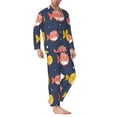 thumbnail image 2 of Sikiie Cute Puffer Fish Mens Pajama Set, Soft Warm Long Sleeve Sleepwear, Cozy Button-Down Pjs for Men-Medium, 2 of 7