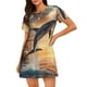 thumbnail image 1 of Fotbe Sailing Dancing Dolphin Bata de Dormir para Mujer con Estampado, Camisón de Algodón de Manga Corta, Ropa de Dormir Casual, 1 of 6