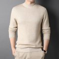 thumbnail image 1 of Suéter de punto de color sólido de boutique de cuello alto medio de otoño e invierno para hombres, suéter casual de moda para hombres, 1 of 6