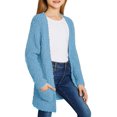 thumbnail image 3 of luvamia Girls Cardigan Open Front Long Sleeve Sweater Outerwear with Pockets, Sizes 4-13, 3 of 4