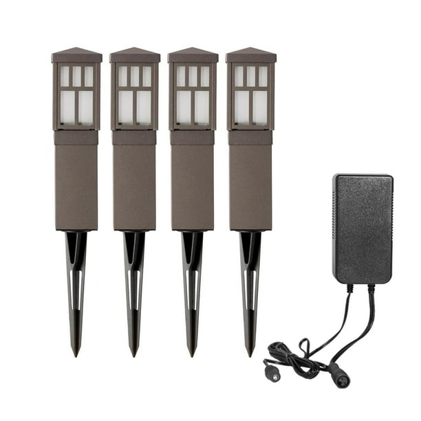 Duracell 1.5Watt Warm White Low Voltage Textured OilRubbed Bronze LED Pathway Light Kit with