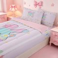 thumbnail image 3 of meiyoeat Watercolor Kawaii Stars Kids Zipper Full Size Comforter Sets with Fitted Sheet and 2 Pillowcases,Personalized Letter K Gifts Zipper Bedding Set For Girl,Pink Reversible,4-Piece, 3 of 7