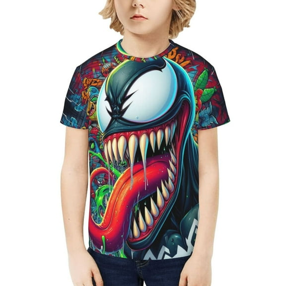 Venom Boys Girls Teens T Shirt Graphic Print Casual Short Sleeve Funny Top Tees Shirt for Youth Kids