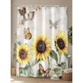 thumbnail image 4 of American Pastoral Style Shower Curtain, Flower Sunflower Farm Waterproof Shower Curtain Set with 12 Hooks Lightweight Washable Fabric Shower Curtains for Bathroom 72x78 Inches, 4 of 6