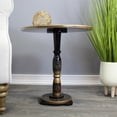 thumbnail image 6 of Natural Geo Rosewood Round Wooden 18" Accent Table - Army Green, 6 of 7