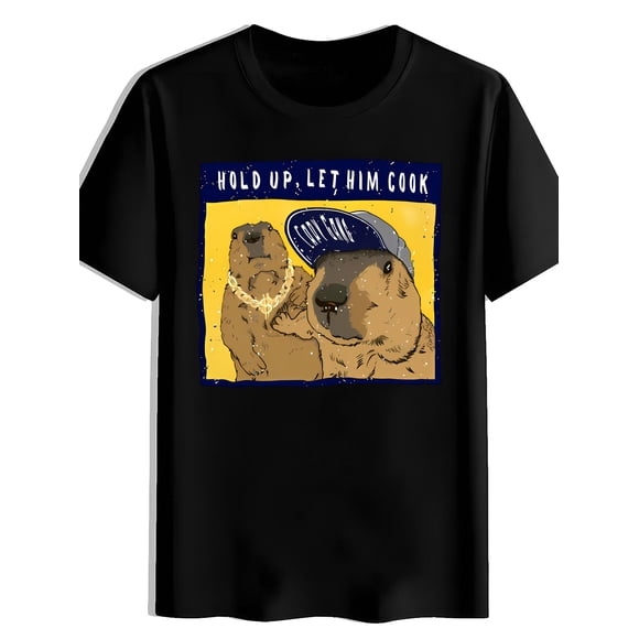 T Shirt Men's Groundhog Baseball Cap Print