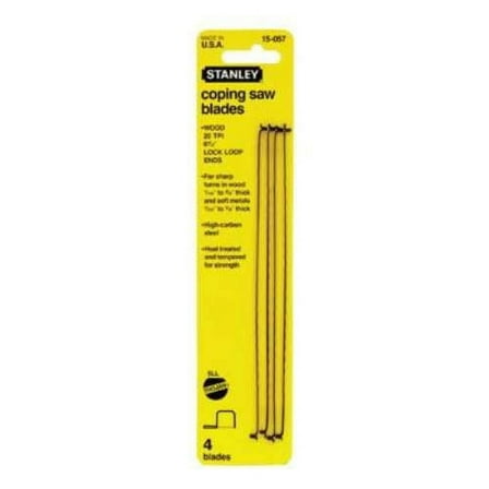 STANLEY 15-061 6-1/2-Inch 4-Pack Coping Saw Blades