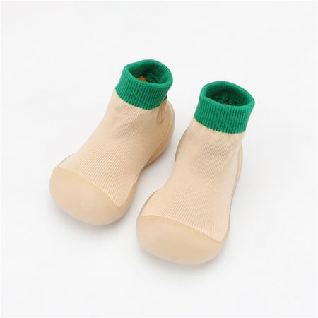 

Toddler Indoor Cute Soft Solid First Walkers Baby Elastic Socks Shoes