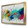 thumbnail image 1 of Designart Turquoise Story With Touches Of Yellow And Red FLOAT FRAME WALL ART, 1 of 4