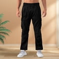 thumbnail image 1 of Ceisia Men's Gift All-Season Casual Pants - Fashion Solid Color Drawstring Elastic Waist Multi-Pocket Polyester Pants, 1 of 9