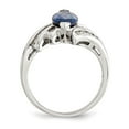 thumbnail image 2 of Sterling Silver Rhodium-plated Created Blue Sapphire and CZ Marquise Ring, 2 of 6