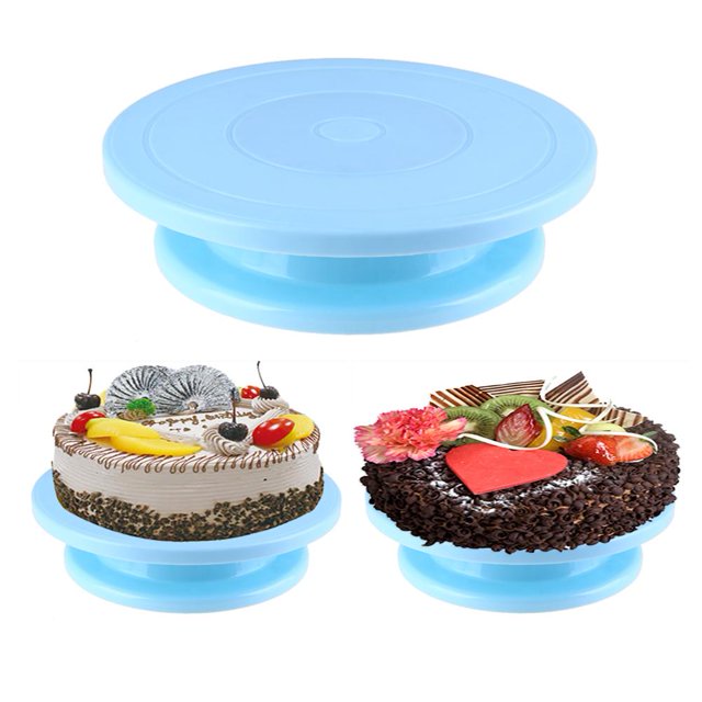 Placa giratoria para pasteles DIY, plataforma giratoria, herramienta para hornear molde redondo para pasteles (azul) Wdftyju Libre de BPA