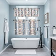 thumbnail image 4 of Blue Striped Kitchen Curtains Valances and Tiers Set of 3 Snowflake Dots Tier Curtains and Valance with Rod Pocket for Small Windows, 27.5"x36", 4 of 9