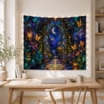 thumbnail image 5 of Stained Glass Archway with Lanterns and Butterflies, Whimsical Fantasy Style for Art Lovers, Mystical Night Scene Decor, Birthday Gift Tapestry Wall Hanging for Bedroom and Living Room, 5 of 7