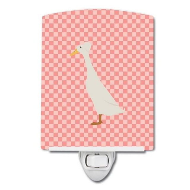 Carolines Treasures BB7859CNL Bali Duck Pink Check Ceramic Night Light
