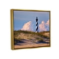 thumbnail image 3 of Stupell Nautical Lighthouse Cloudy Dunes Landscape Photography Gold Floater Framed Art Print Wall Art, 3 of 6