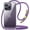 Deep Purple, variant on Crossbody Case for iPhone 14 Pro Max 6.7-Inch with Adjustable Lanyard Strap, Clear Transparent Anti-Yellowing Shockproof Protective Phone Cover with Neck Cord (Silver)