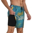 thumbnail image 2 of Vsdgher Happy Easter for Mens Swim Trunks with Compression Liner Swim Shorts Swim Suits Board Shorts-Large, 2 of 6