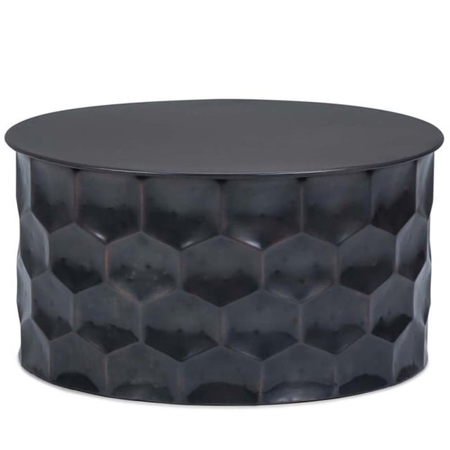 Simpli Home Whitney Industriel 31 Pouces Table Basse de Rangement en Métal en Bronze Antique