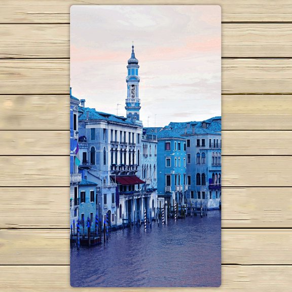 PHFZK Italy Cityscape Towel, Abstract Panorama of the Grand Canal in Venice Hand Towel Bath Bathroom Shower Towels Beach Towel 30x56 inches