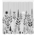 thumbnail image 4 of Ambesonne Grey Shower Curtain, Simple Botany Scandi Leaves, 69"Wx70"L, Pale Purpleblue Off White, 4 of 4