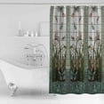 thumbnail image 2 of Waterproof Shower Curtain Stained Glass Meadow Flower Dragonfly Print Polyester Fabric Bath Curtain Home Hotel Apartment Bathroom Shower Curtain 72x72IN, 2 of 5