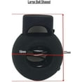 thumbnail image 2 of 25 Pieces Cord Lock Round Spring Black toggle18x22mm(LxH) Single-Hole Large Round Ball-Shaped 10 mm Dia Elastic Drawstring Rope with Clip Ends and Baggage Lanyard stoppers is Spring-Loaded ., 2 of 5