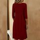 thumbnail image 5 of Vestido Largo de Manga Larga para las Mujeres Color Sólido Camisa de Noche de Ternera, Suelto Vestido de Sueño Casual para el Salón de Casa, 5 of 5